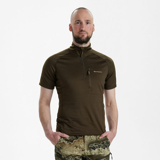 Deerhunter Excape Insulated T-shirt with zip-neck, art green