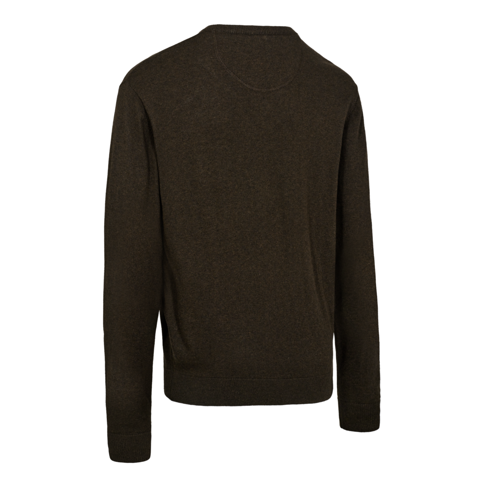 Deerhunter Harrington V-neck knit, brown melange