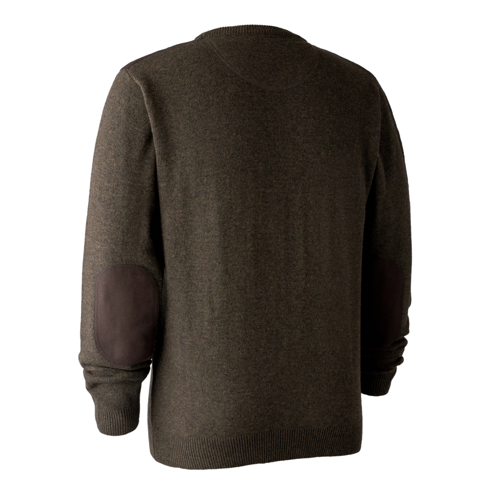 Deerhunter Sheffield Knit with O-neck, dark elm