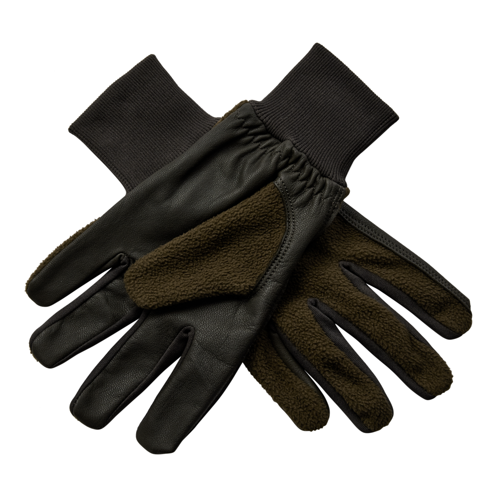 Deerhunter Fleece Gloves with Leather, art green