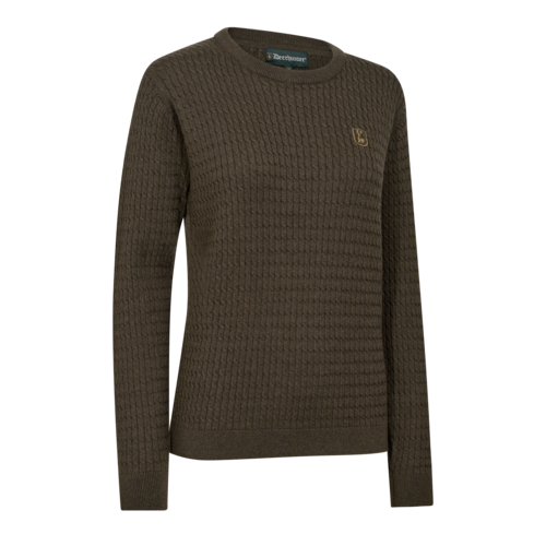 Deerhunter Lady Harrington Cable Knit, brown melange