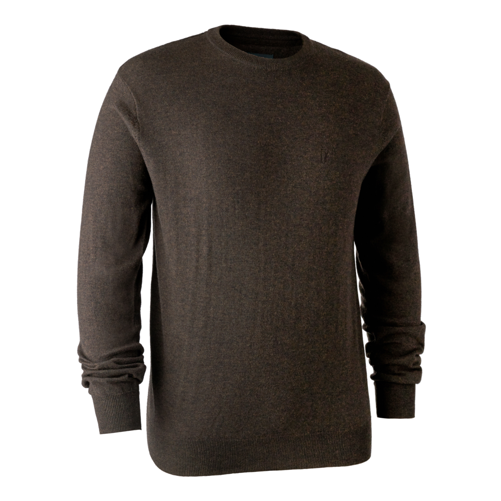 Deerhunter Kingston Knit with O-neck, dark elm