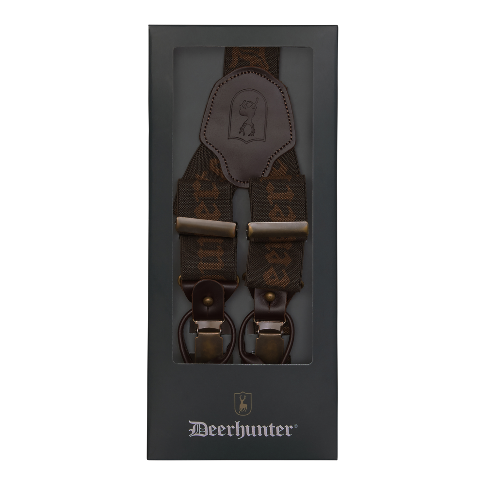 Deerhunter Combi Braces with button and clips, walnut