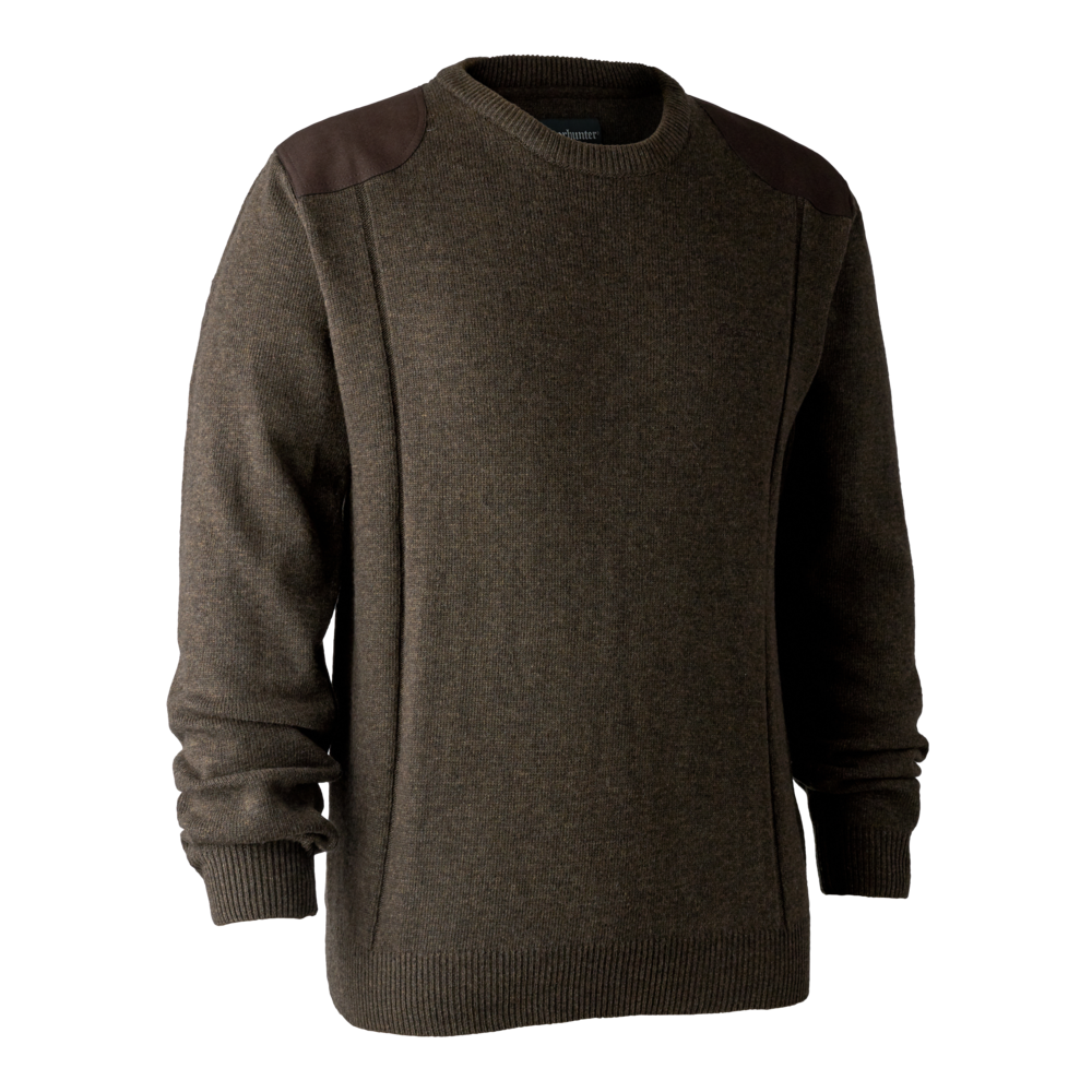Deerhunter Sheffield Knit with O-neck, dark elm