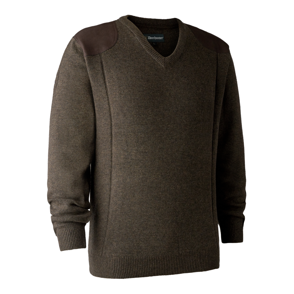 Deerhunter Sheffield Knit with V-neck, dark elm