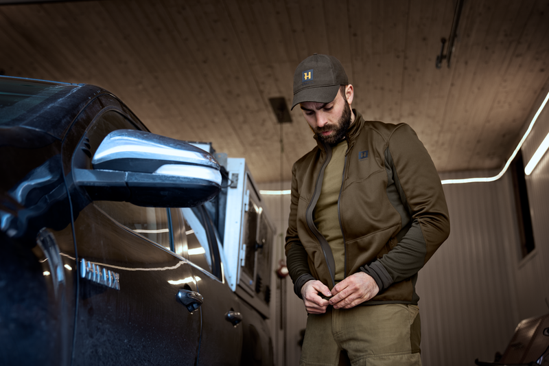 Afbeelding laden in Galerijviewer, Härkila Scandinavian Fleece Jacket, willow green/deep brown