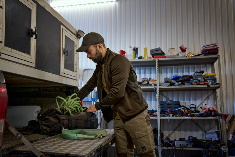Afbeelding laden in Galerijviewer, Härkila Scandinavian Fleece Jacket, willow green/deep brown