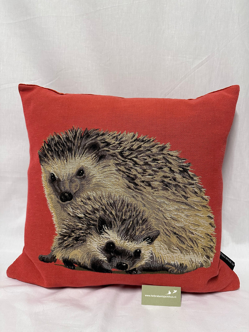 Afbeelding laden in Galerijviewer, Gobelin Kussen Egels, oranje