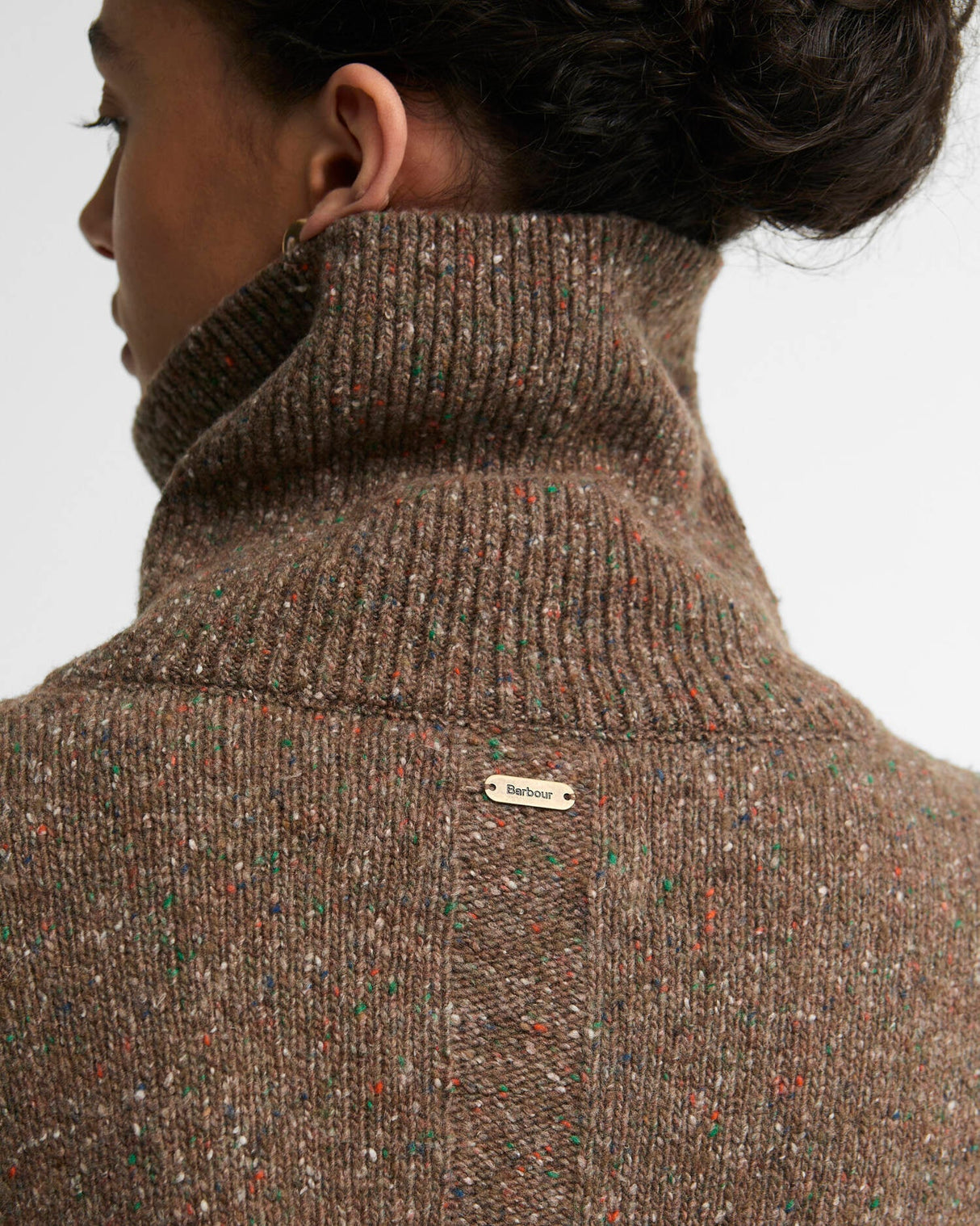 Barbour Lavensdale Quarter-Zip Jumper Deep Camel