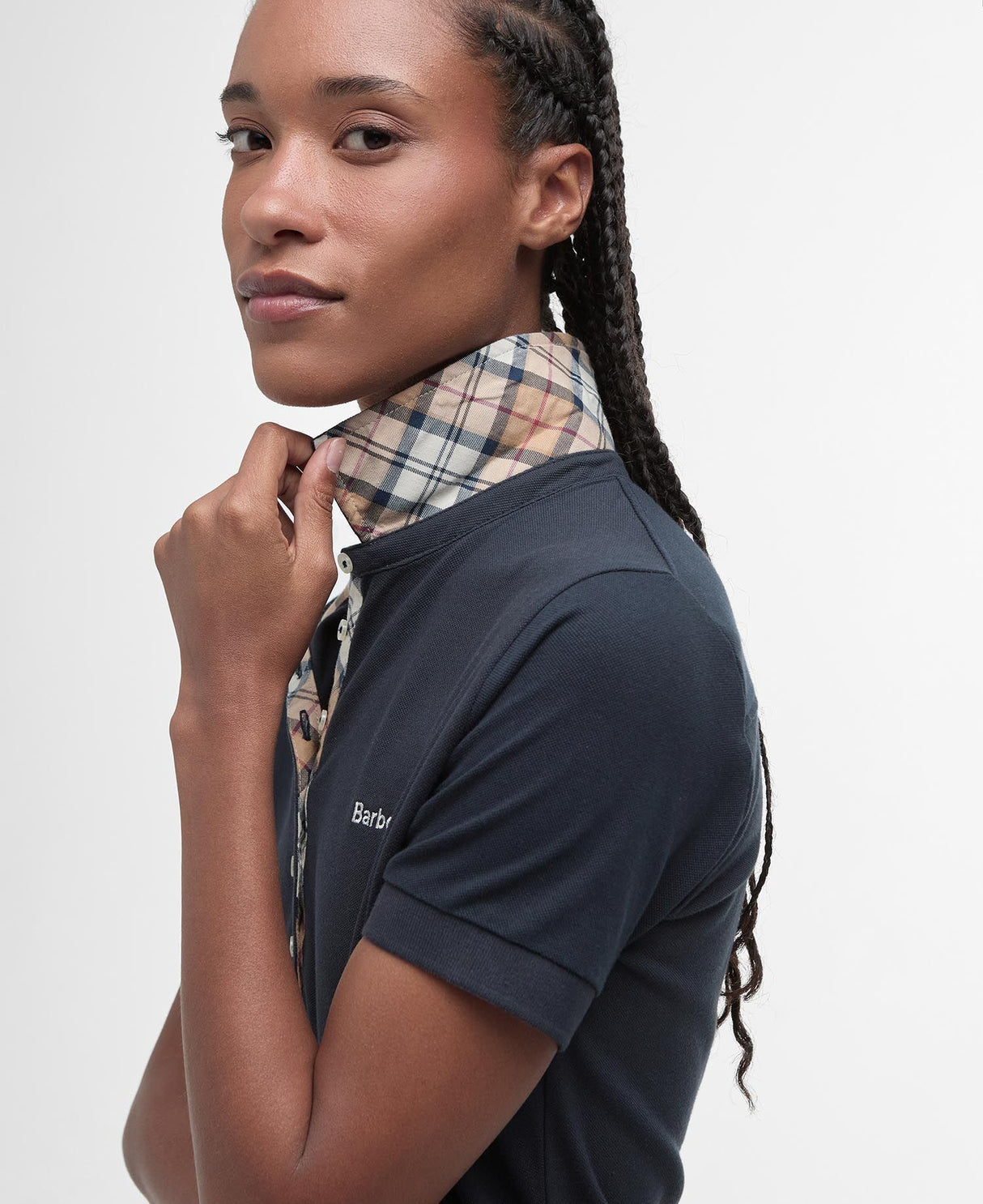 Barbour Portsdown Top, navy/primrose tartan