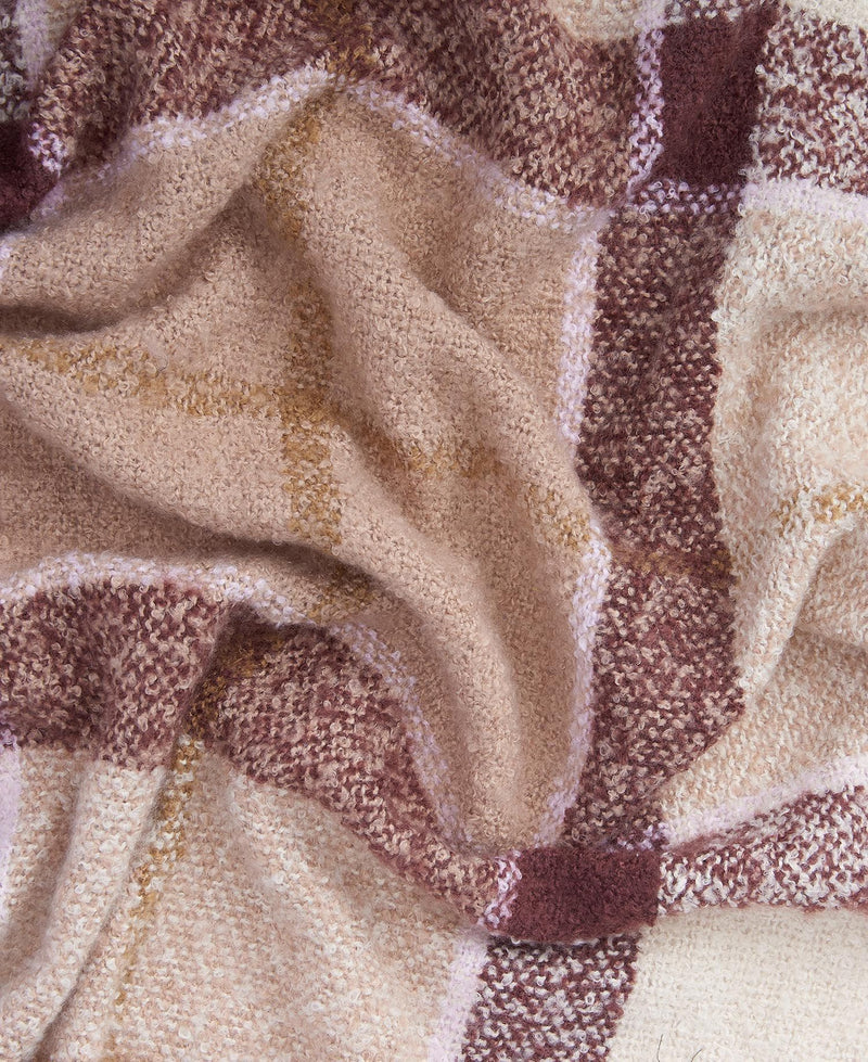 Afbeelding laden in Galerijviewer, Barbour Tartan Boucle Scarf, muted cabernet