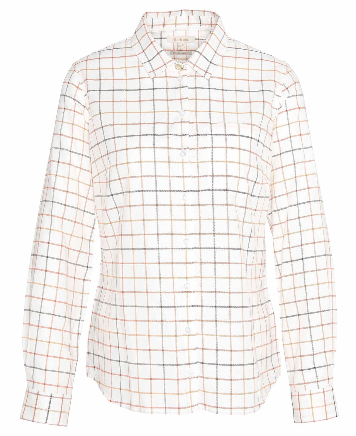 Barbour Triplebar Check Shirt, cloud/spiced pumpkin
