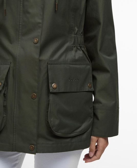 Barbour Dallas Waterproof Jacket, olijf/oude tartan
