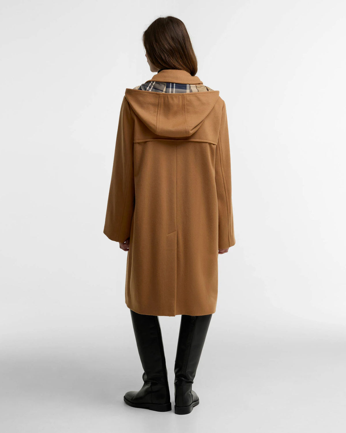 Barbour Melody Wool Duffle Coat, beige/birchwood dress