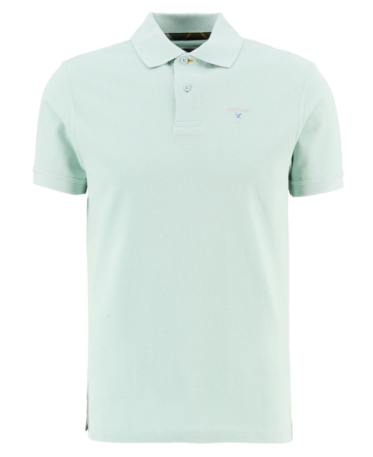 Barbour Tartan Pique Polo Shirt, mint blue