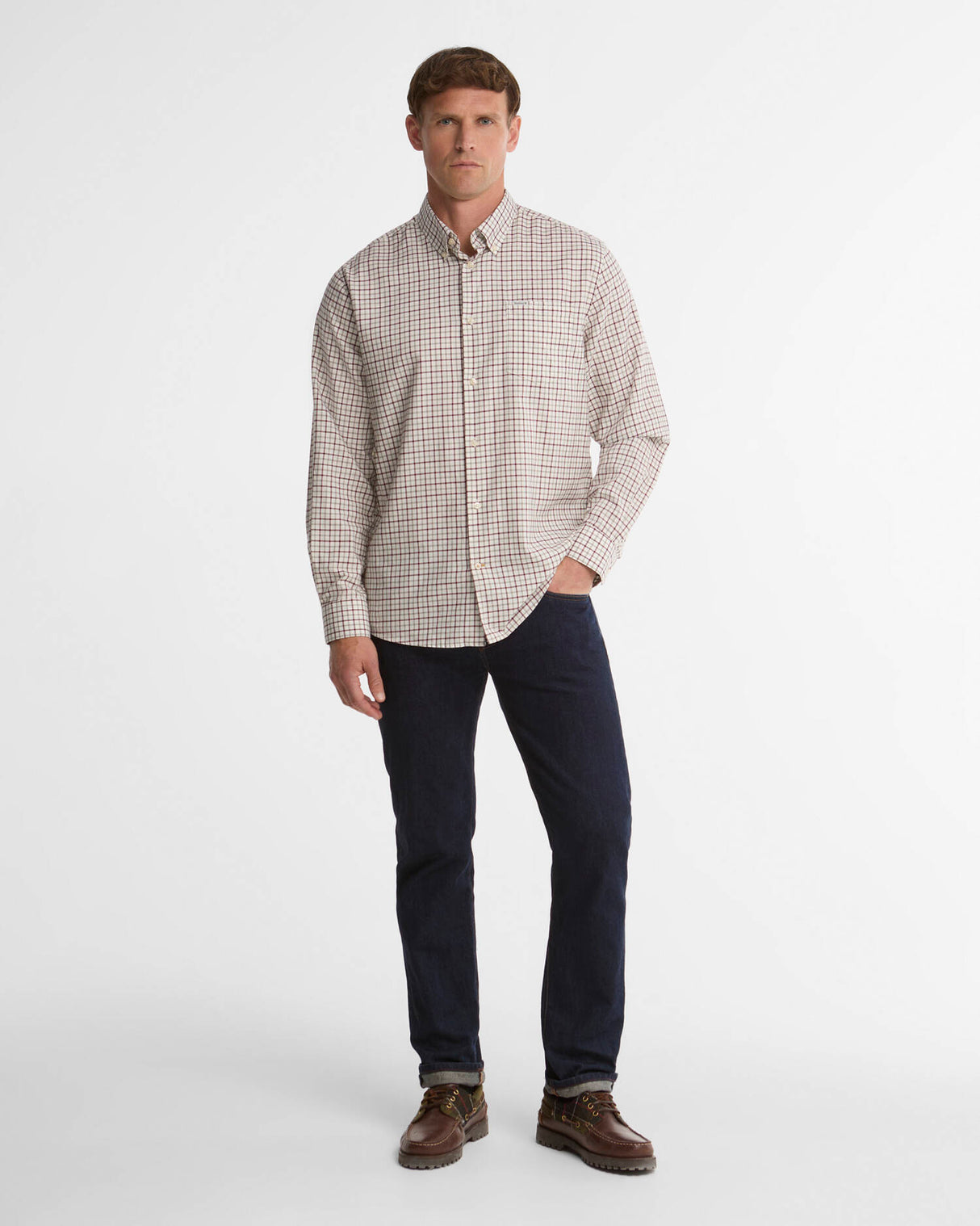 Barbour Preston Regular Long-Sleeved Shirt Dark Bordeaux