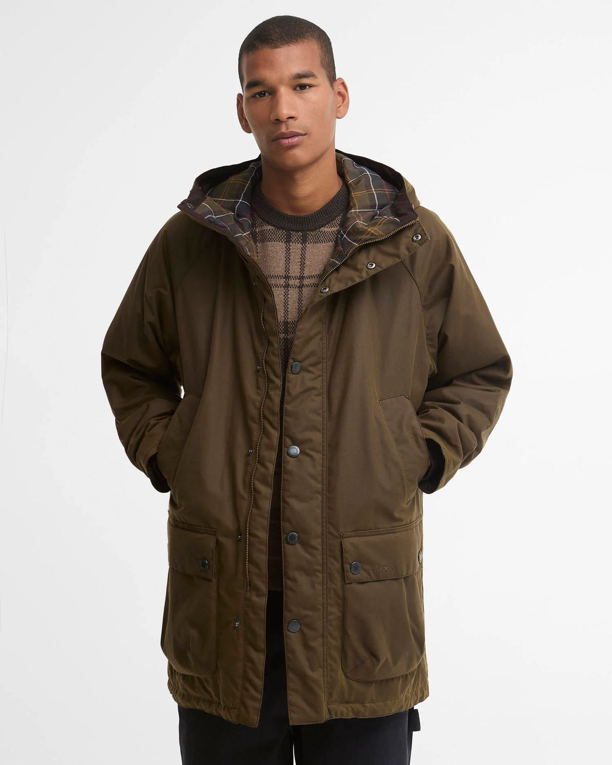 Barbour Bedale Wax Parka, brown