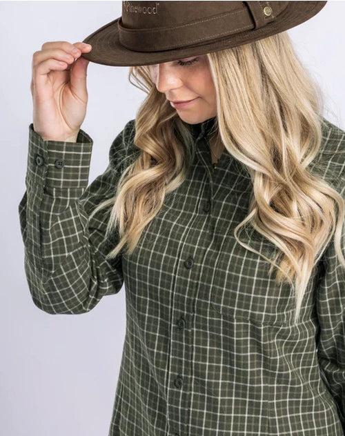 Afbeelding laden in Galerijviewer, Pinewood Nydala Grouse Shirt W Moss Green - Het Brabants Jachthuis