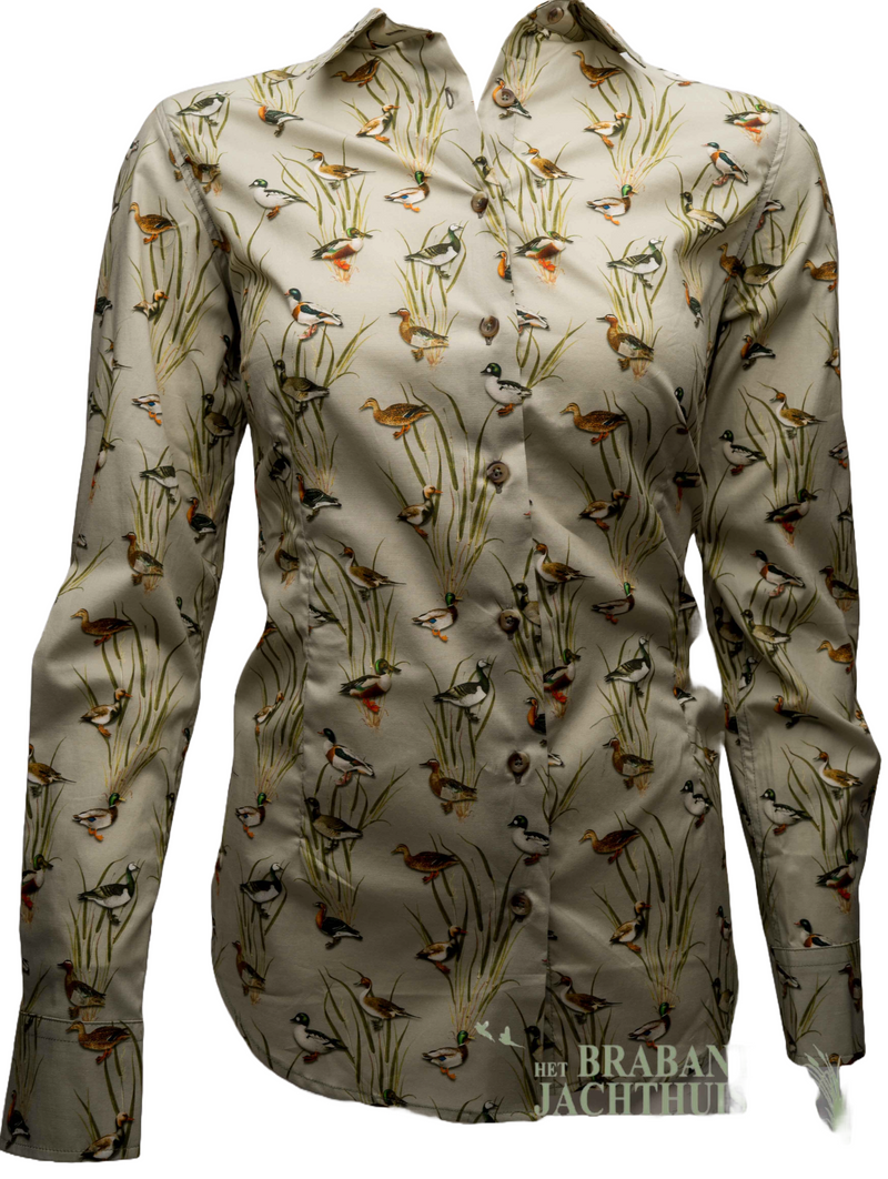 Afbeelding laden in Galerijviewer, Foresta Blouse groen m. Eenden - Het Brabants Jachthuis
