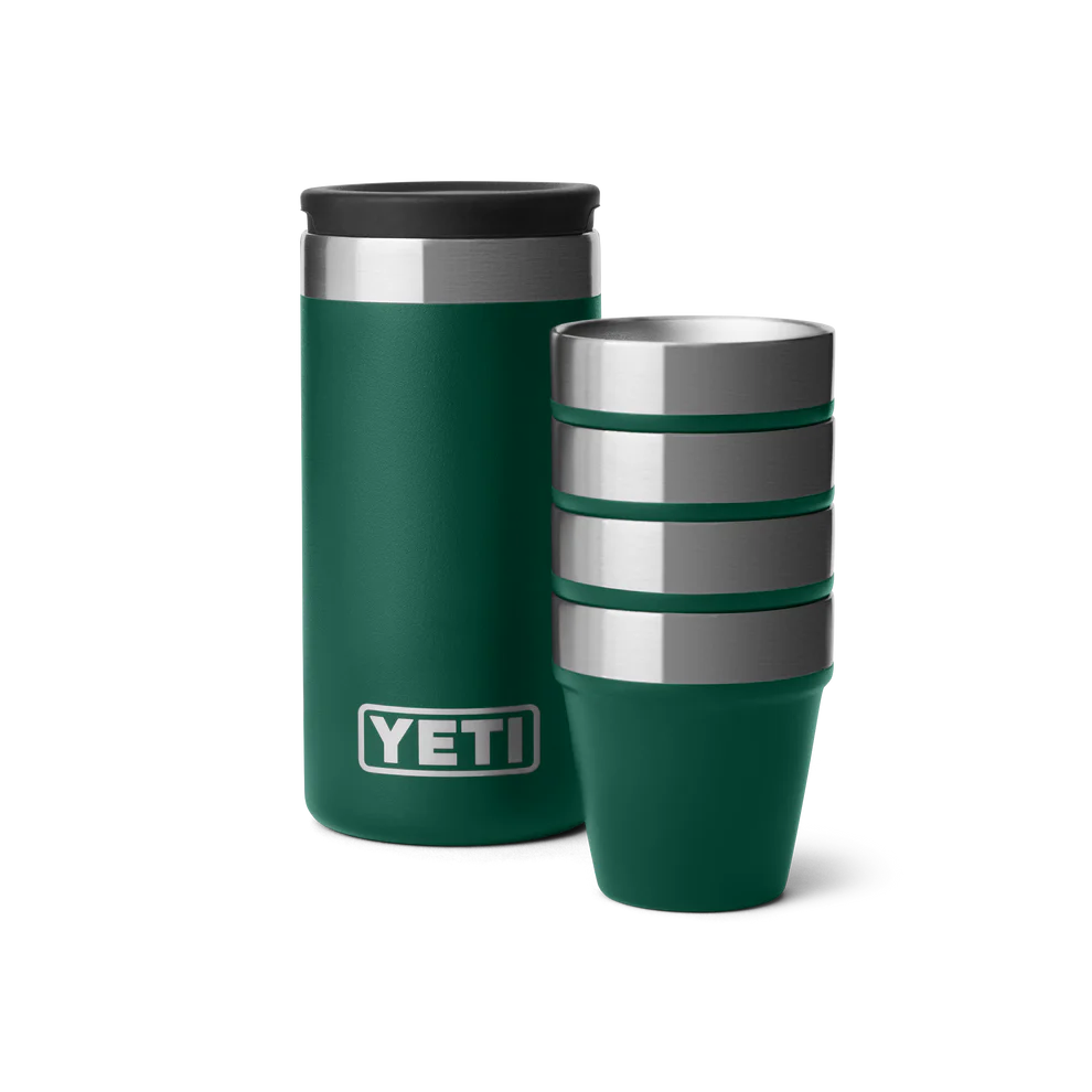 Yeti Shot Glasses & Case, black forest green