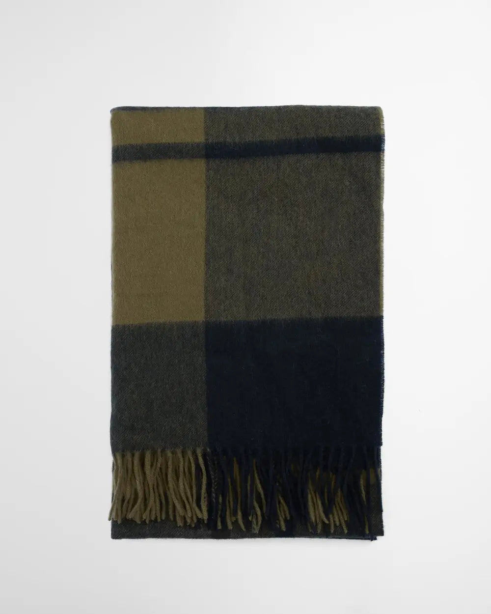 Barbour Maxine Tartan Scarf, black/olive