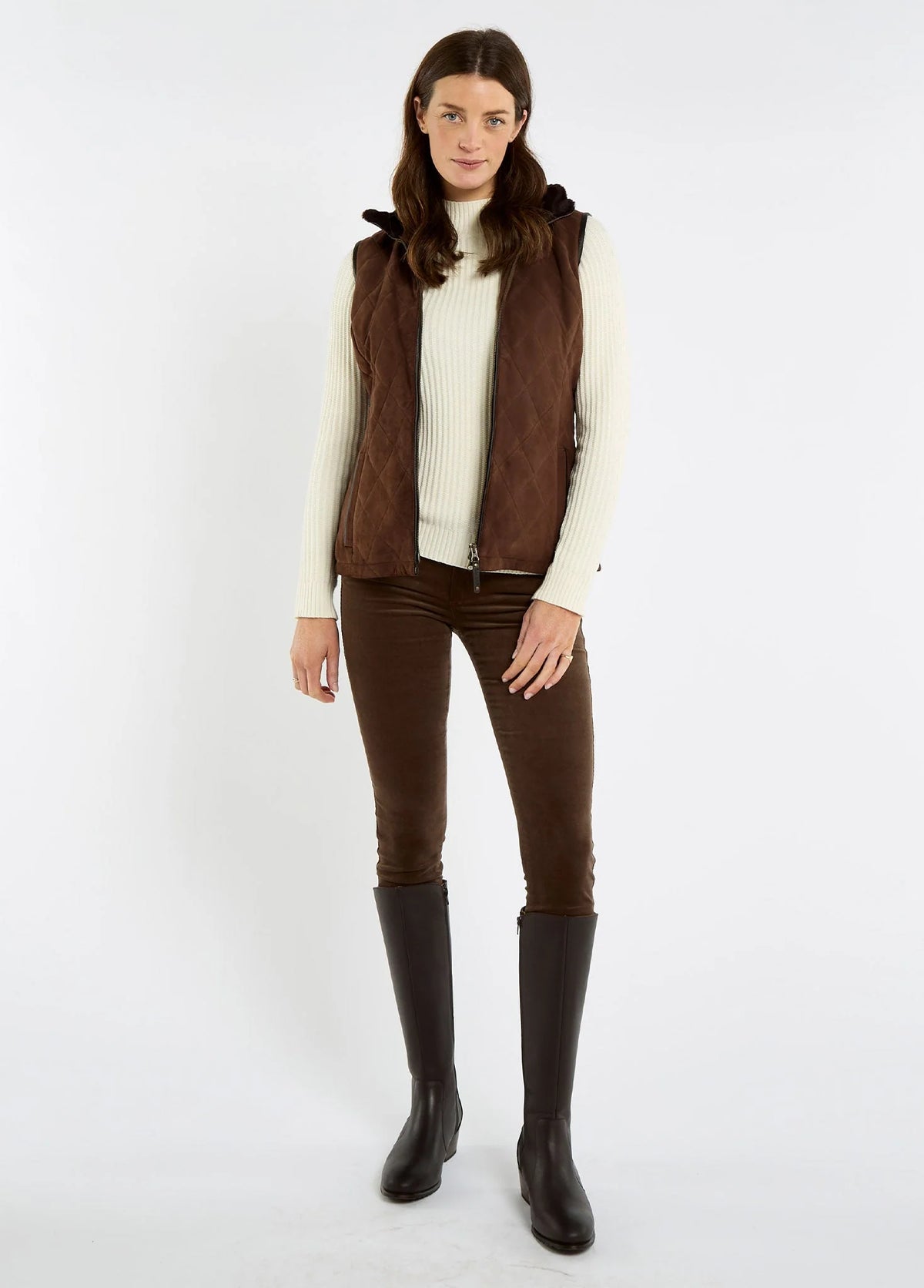 Dubarry Ballyhale Dames Suède Gilet, walnut