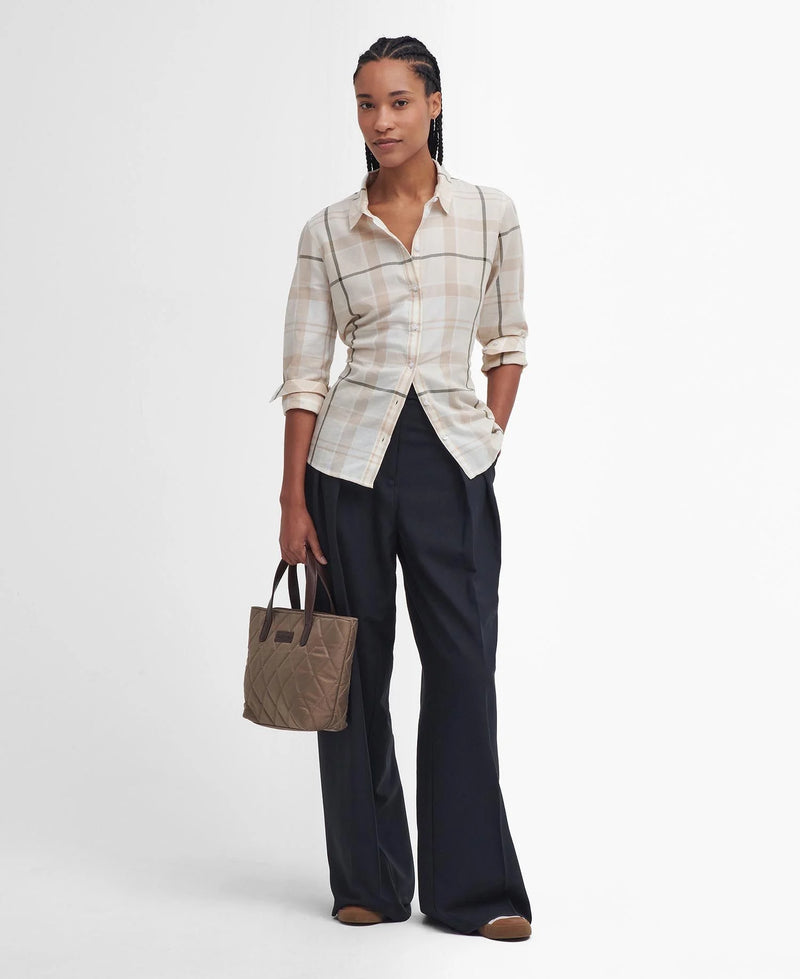 Afbeelding laden in Galerijviewer, Barbour Bredon Check Shirt, winter white/loden tartan