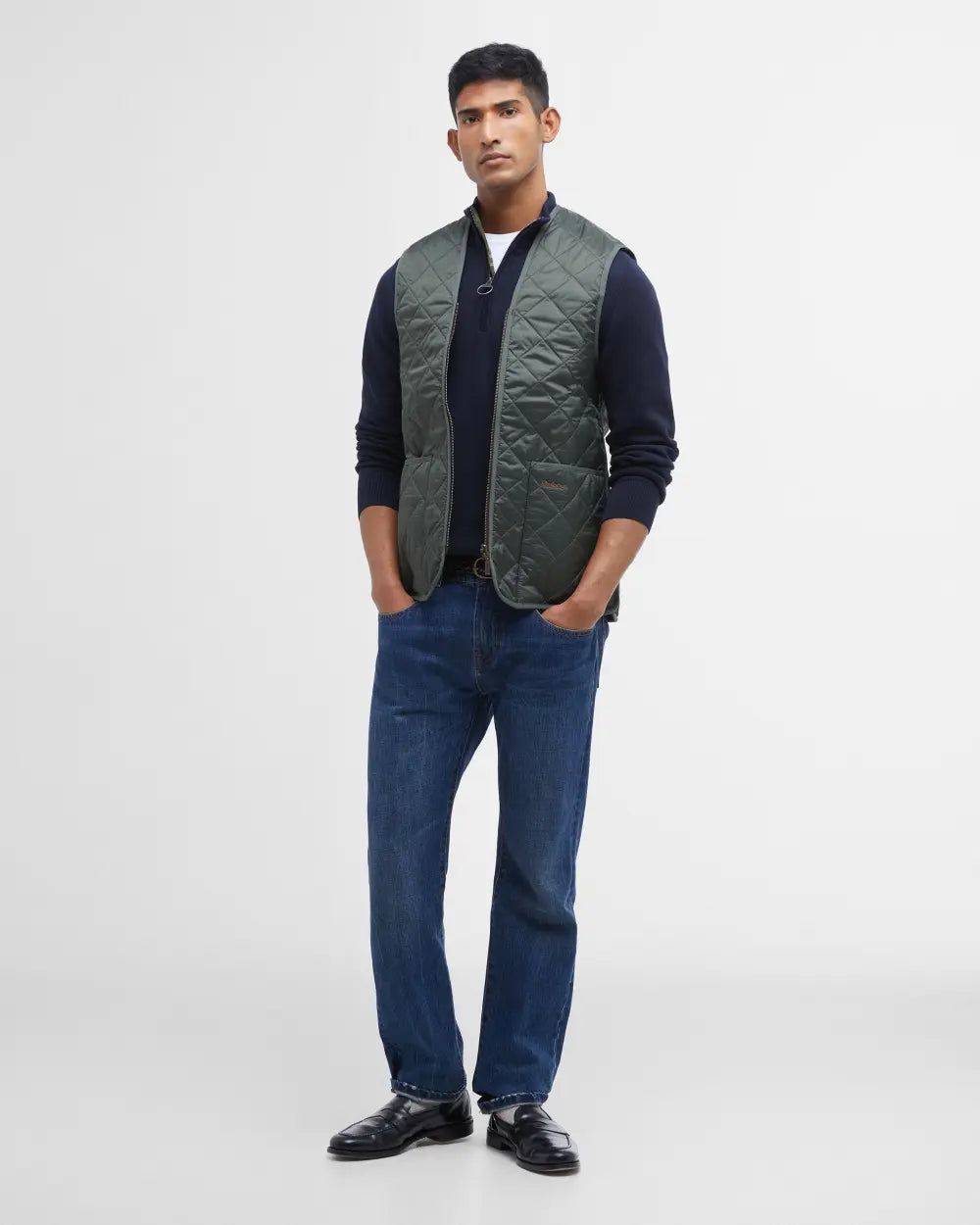 Barbour Quilted Waistcoat/Zip, classic olive