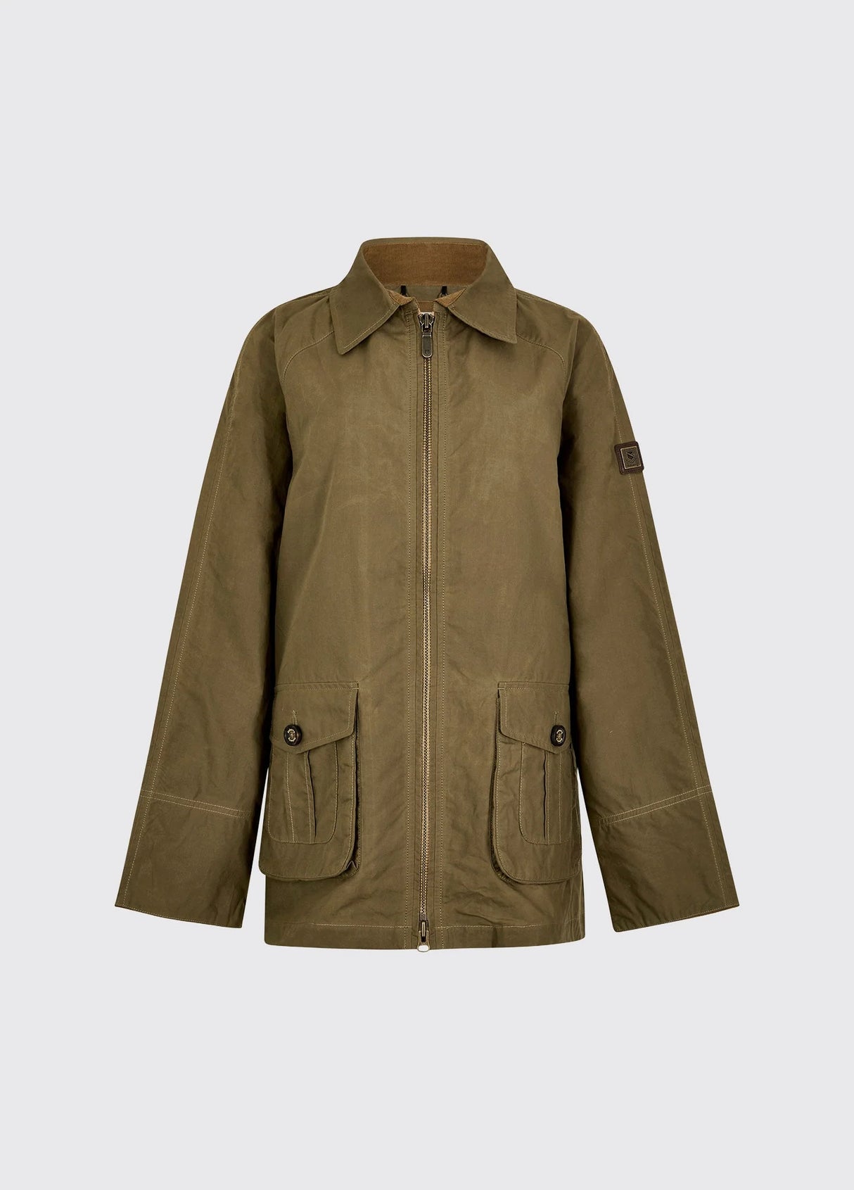 Dubarry Delaney Dames Waxkatoen Utility Jas, dusky green