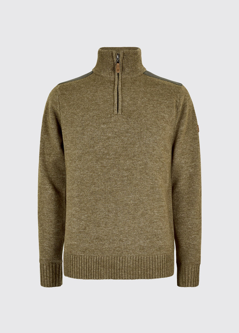 Afbeelding laden in Galerijviewer, Dubarry Doherty, heren trui met kwart rits en windstopper, dusky green