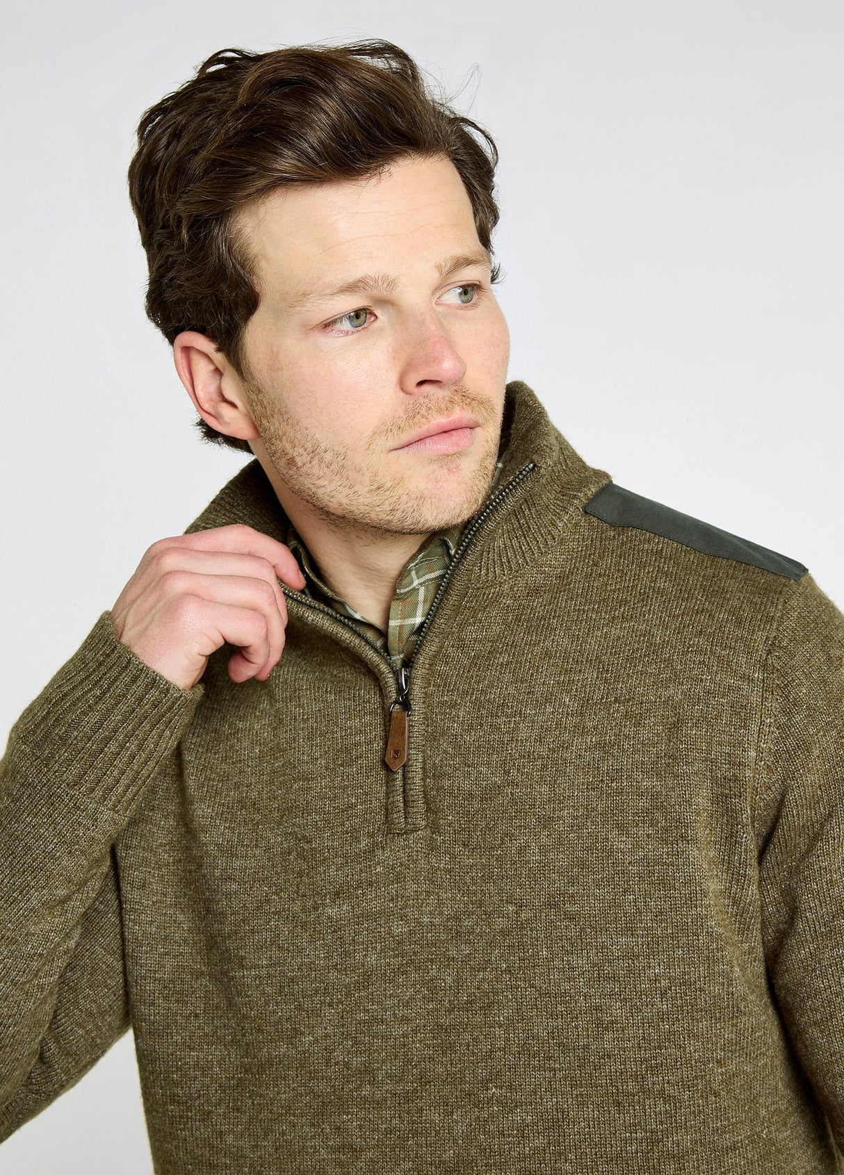 Dubarry Doherty, heren trui met kwart rits en windstopper, dusky green