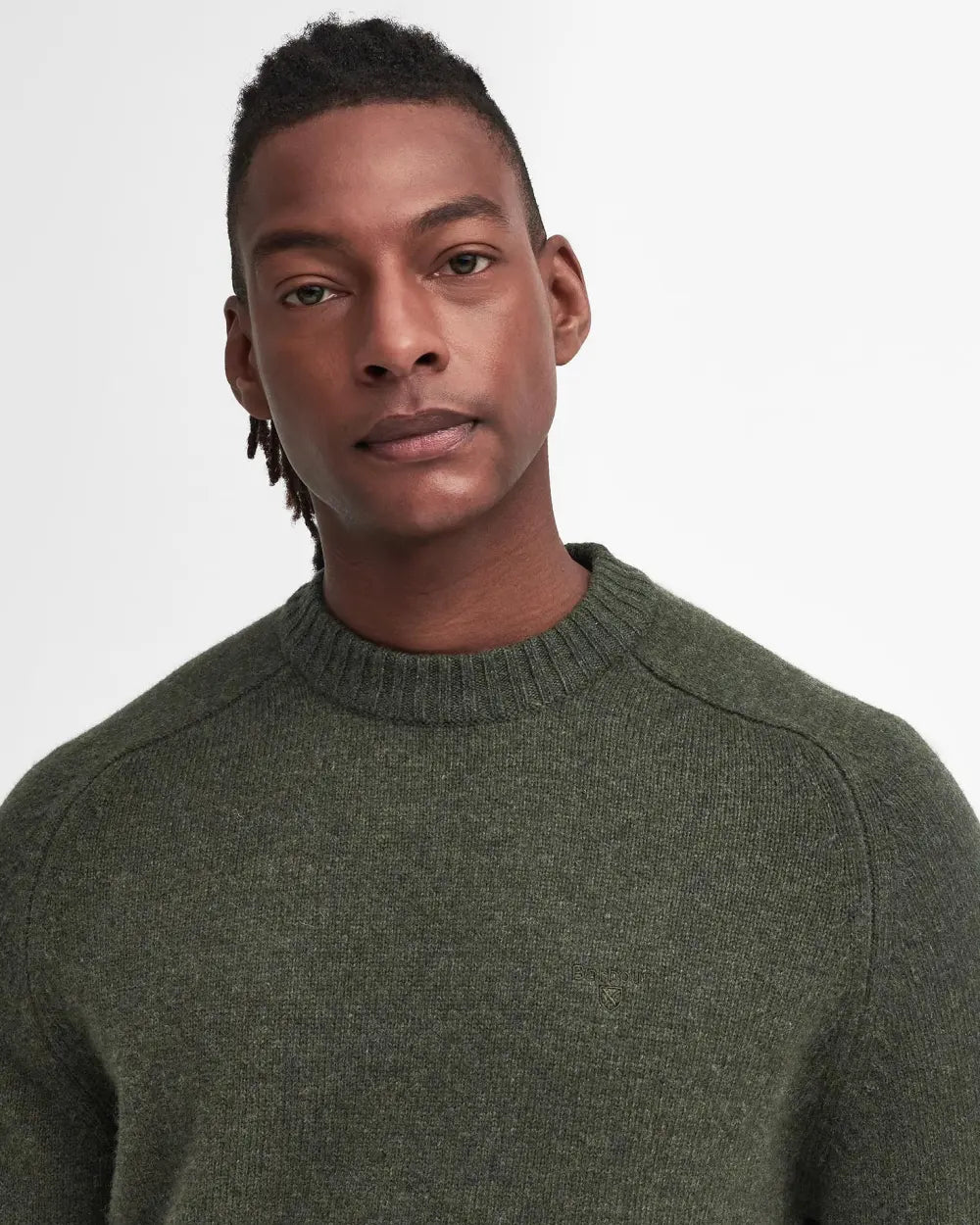 Barbour Grangetown Crew Neck Sweater, mid olive