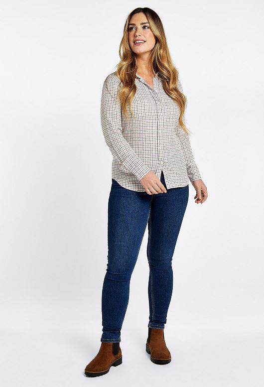 Dubarry Freesia Shirt, pink/olive/off white
