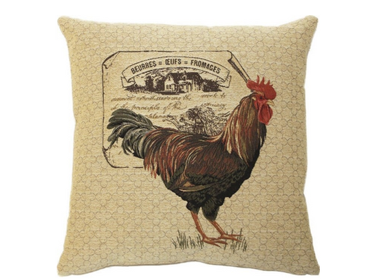 Gobelin Kussen Right Facing Chicken, beige