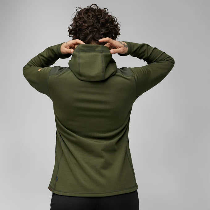 Afbeelding laden in Galerijviewer, Fjällräven Keb Fleece Hoodie W Laurel Green/Deep Forest