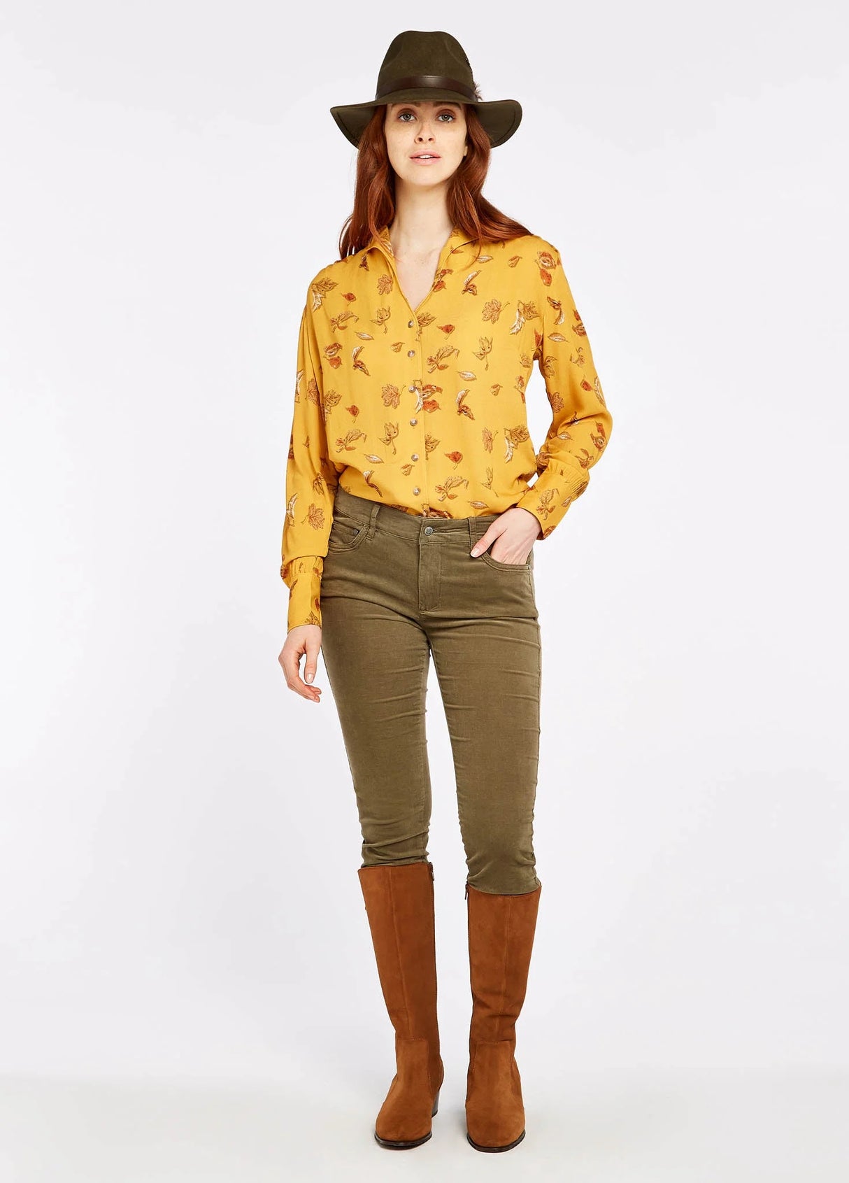 Dubarry Honeysuckle Corduroy Broek, dusky green