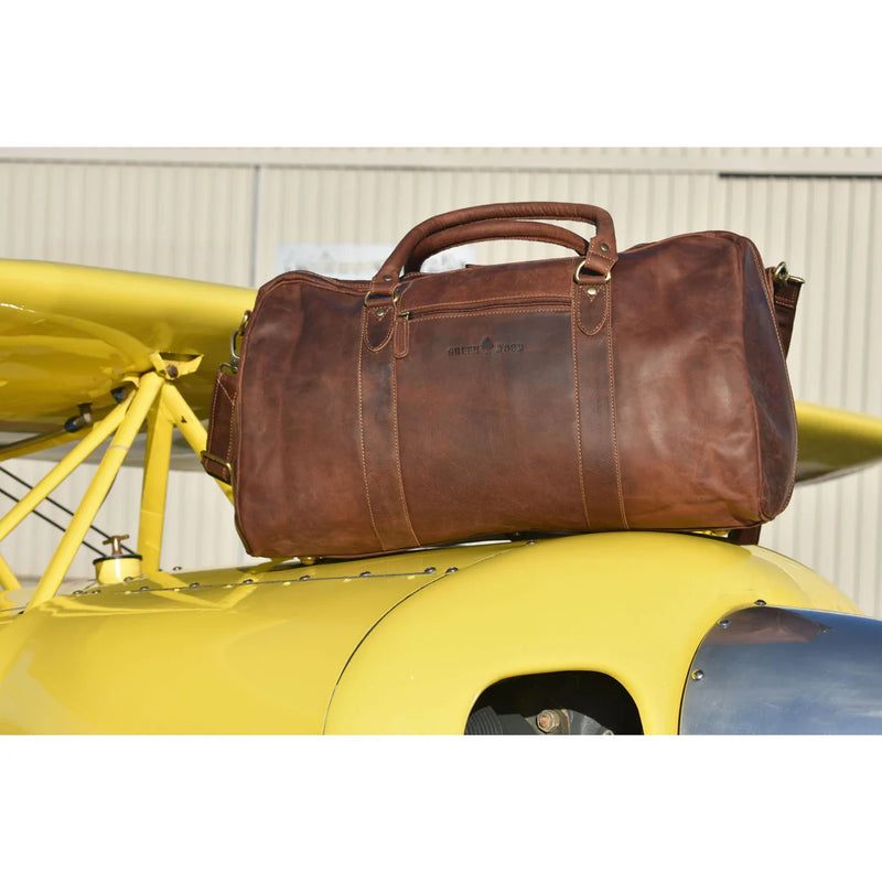 Afbeelding laden in Galerijviewer, Greenwood Victoria Leren Reistas, 46 liter, sandaal