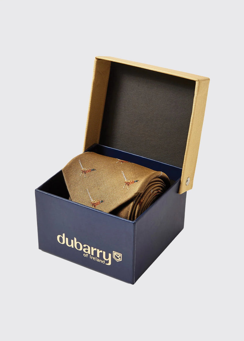 Afbeelding laden in Galerijviewer, Dubarry Madden Zijden Stropdas Fazantmotief, gold