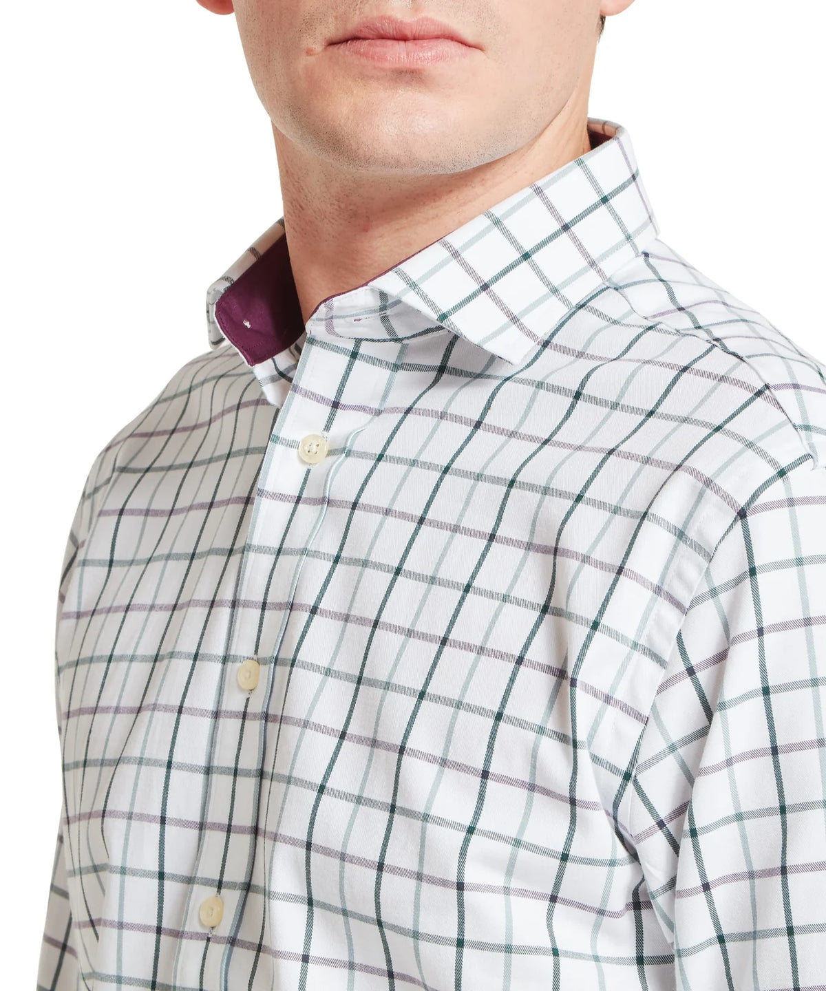 Schöffel Baconsthorpe Tailored Shirt, deep purple check