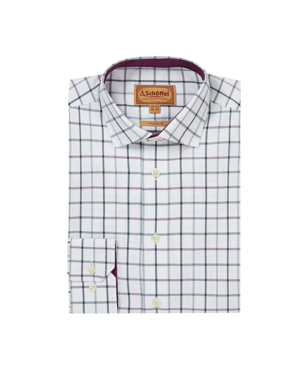 Schöffel Baconsthorpe Tailored Shirt, deep purple check