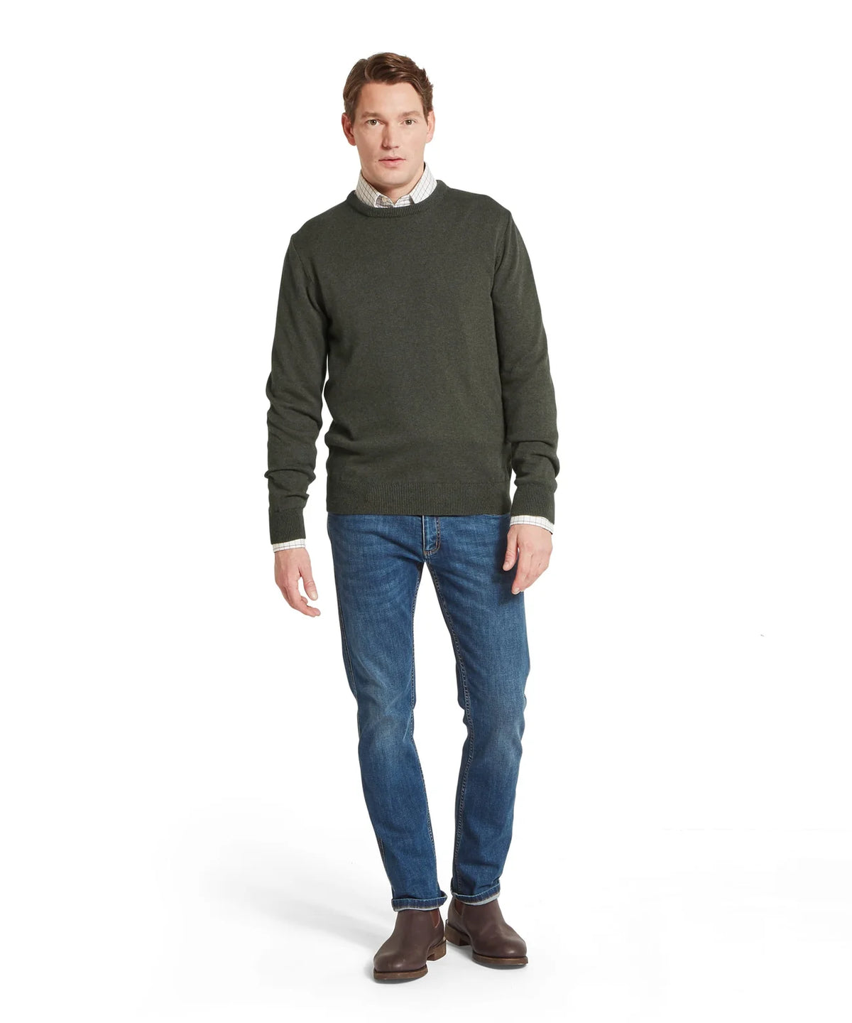 Schöffel Calton Cotton Cashmere Crew Jumper, loden green