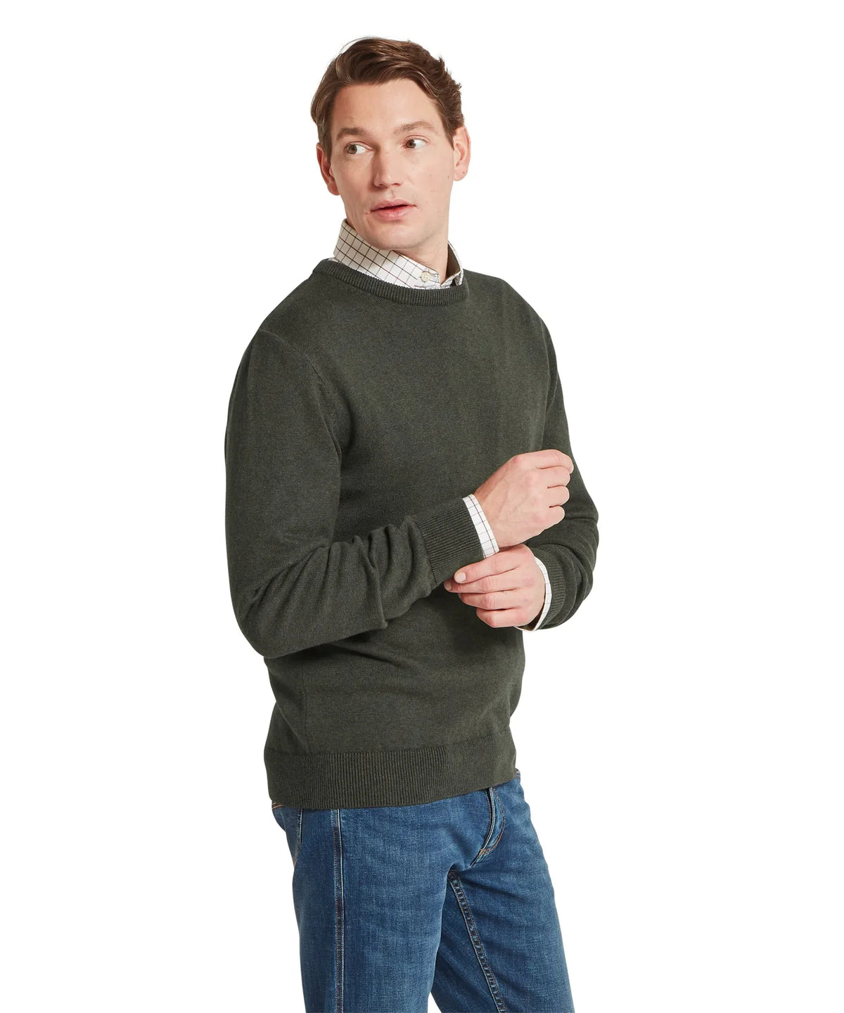 Schöffel Calton Cotton Cashmere Crew Jumper, loden green