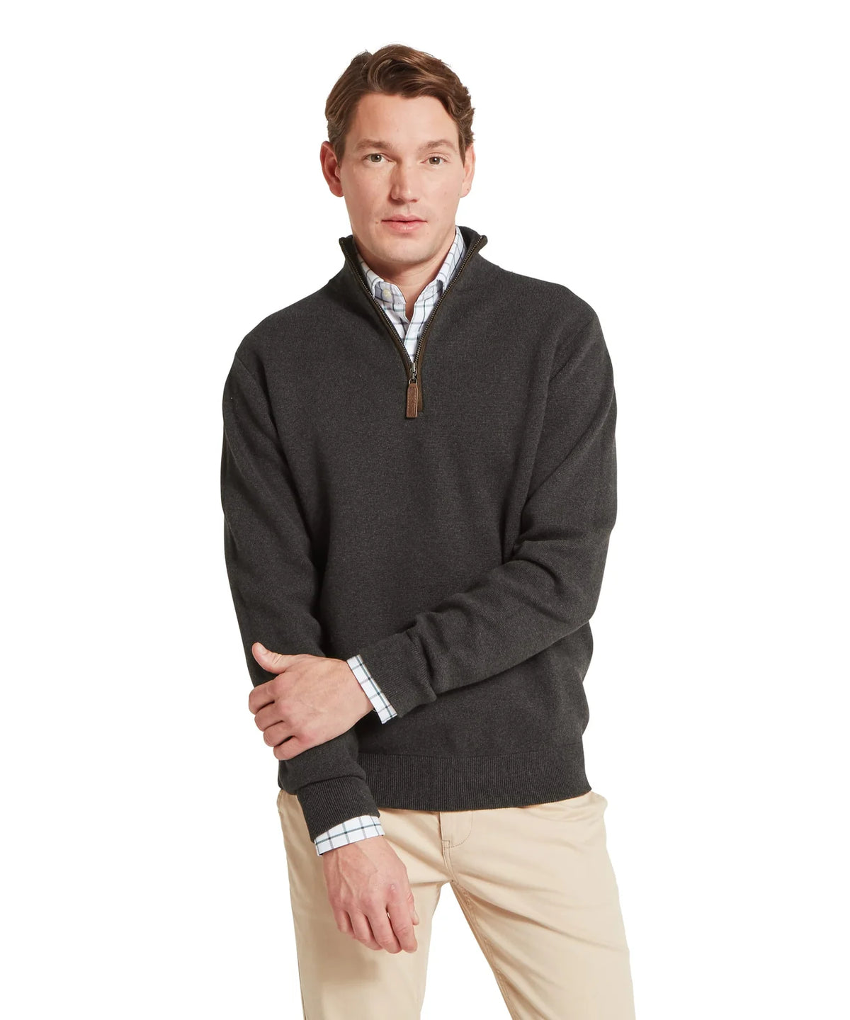 Schöffel Marlow Quarter Zip Jumper Heren, charcoal