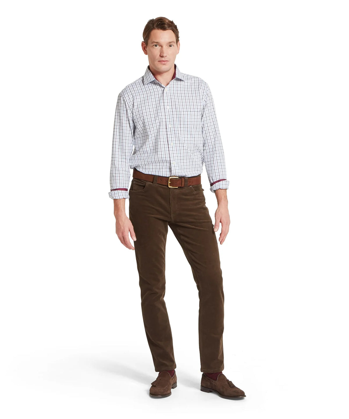 Schöffel Milton Tailored Shirt, port/lake blue check