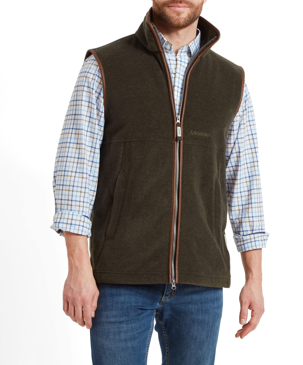 Schöffel Oakham Fleece Gilet Heren, dark olive