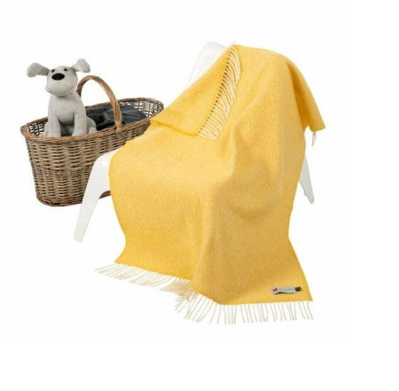 John Hanly Merino/Cashmere Baby Blanket Geel - Het Brabants Jachthuis