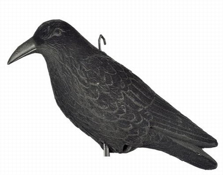 Lokvogel Kraai geflockt  incl. pin en voet 41cm - Het Brabants Jachthuis