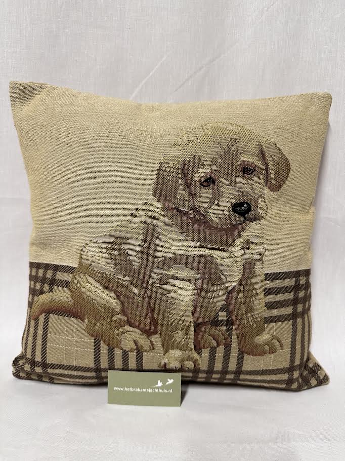 Afbeelding laden in Galerijviewer, Gobelin Kussen Labrador Pup, beige
