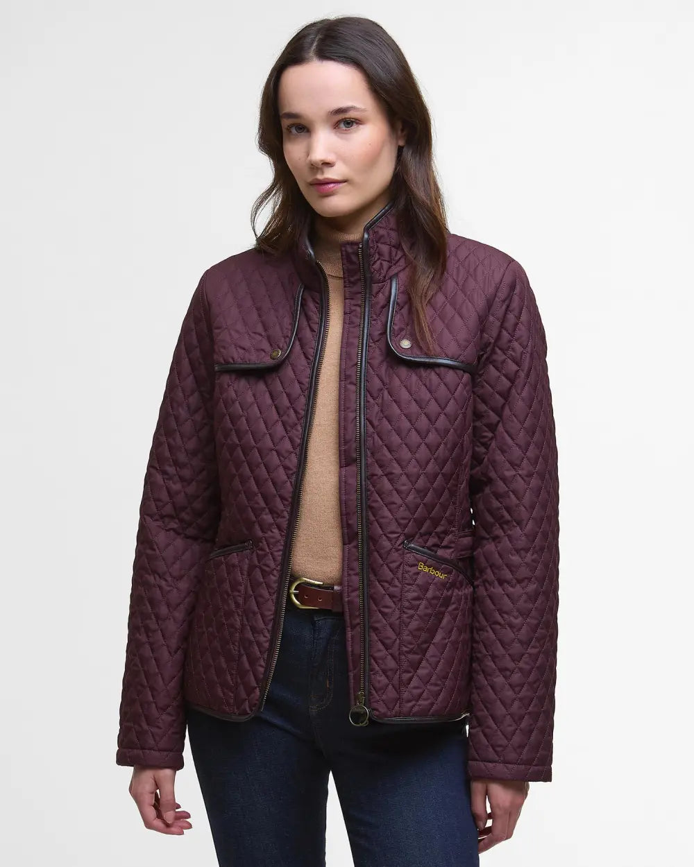 Barbour Dahlia Quilted Jacket, black cherry