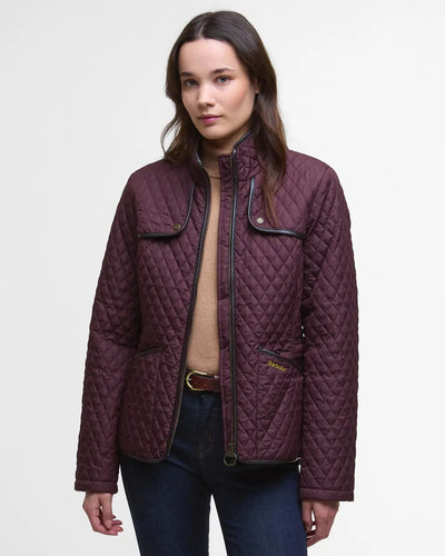 Barbour Dahlia Quilted Jacket, black cherry